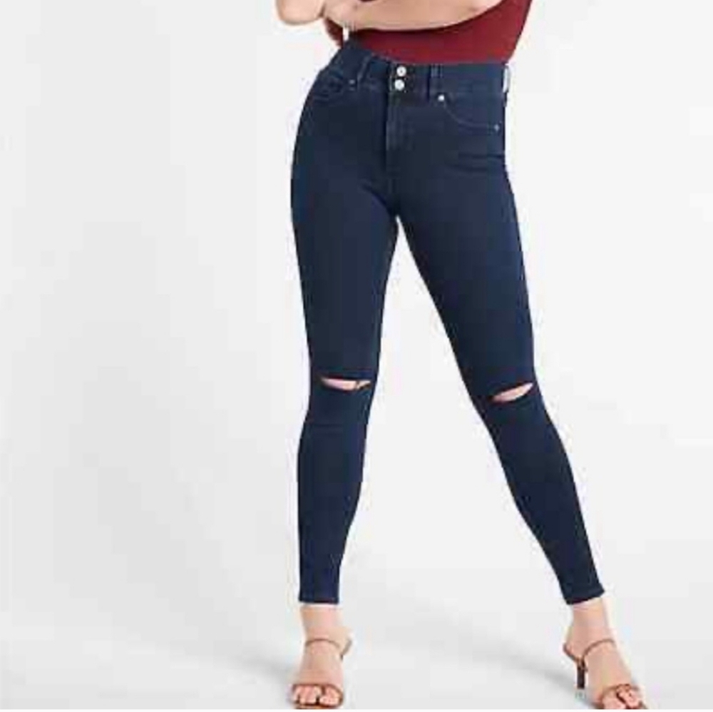 Express Skinny High Rise 4 Way Hyper Stretch Jeans Size 16